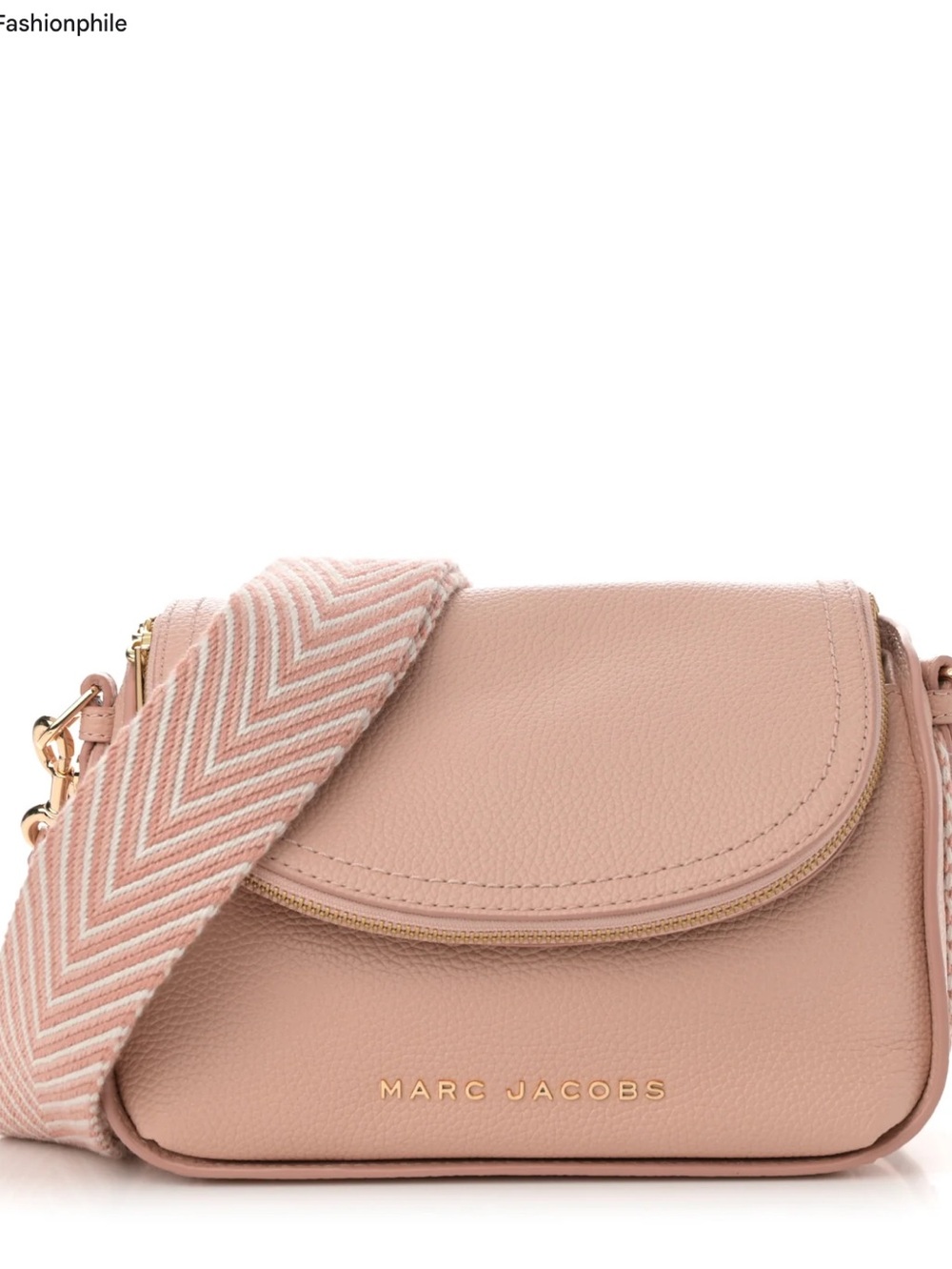 Marc Jacobs Pink Calfskin Mini Crossbody with Patterned Strap